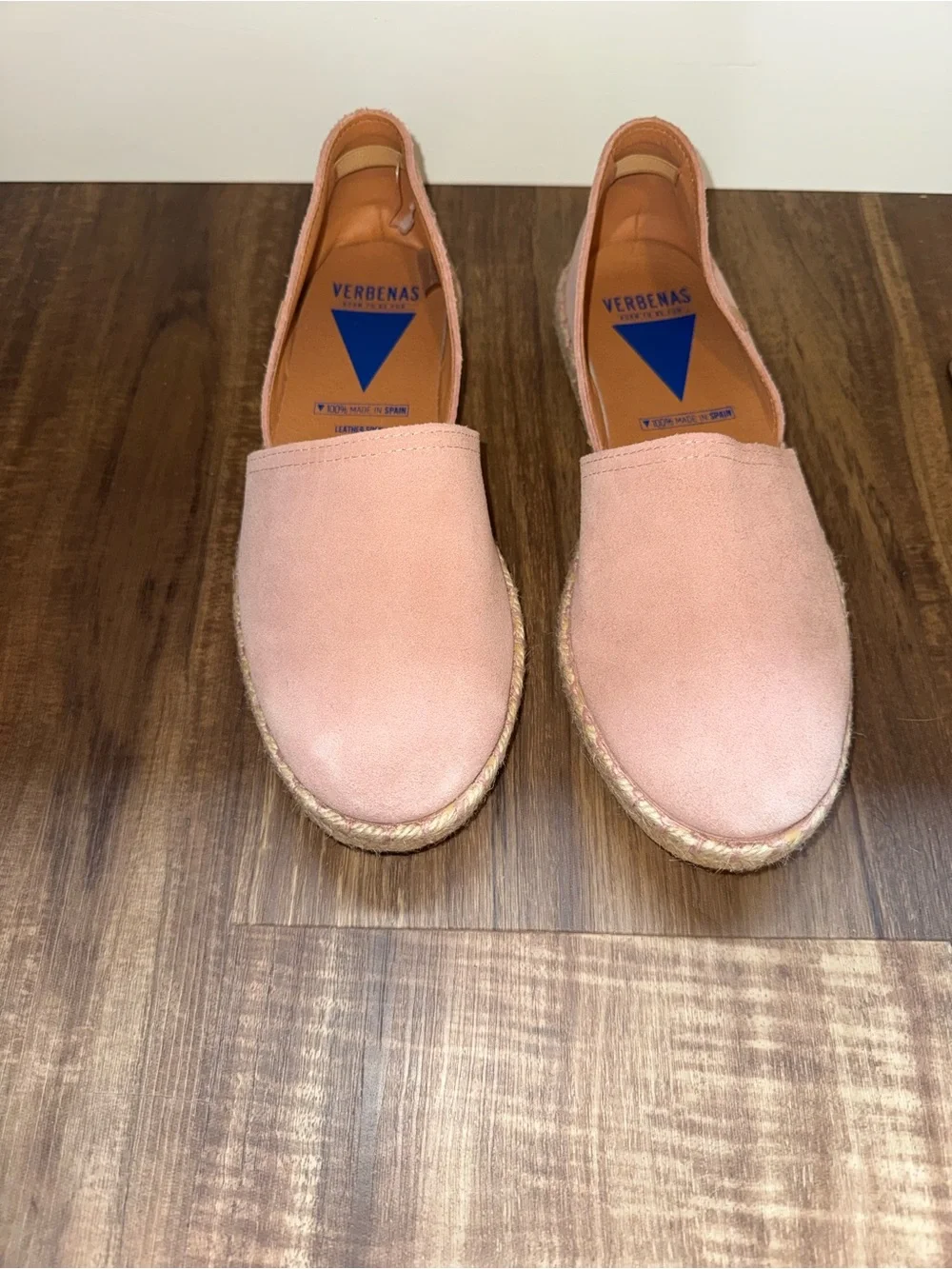 Verbenas Women's Blush Pink Suede Slip-On Espadrille Flats EU 40 US 9-9.5